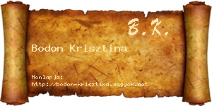 Bodon Krisztina névjegykártya