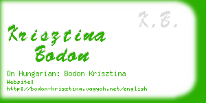 krisztina bodon business card